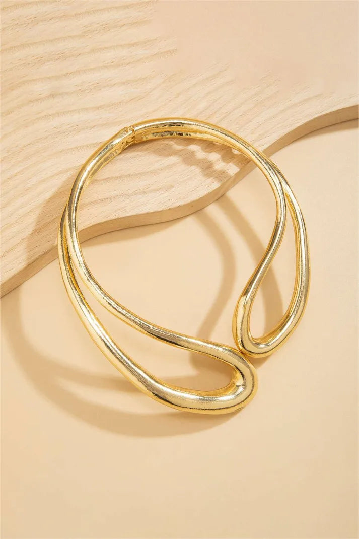 FLUENTA Gold Renk Metal Choker Kolye