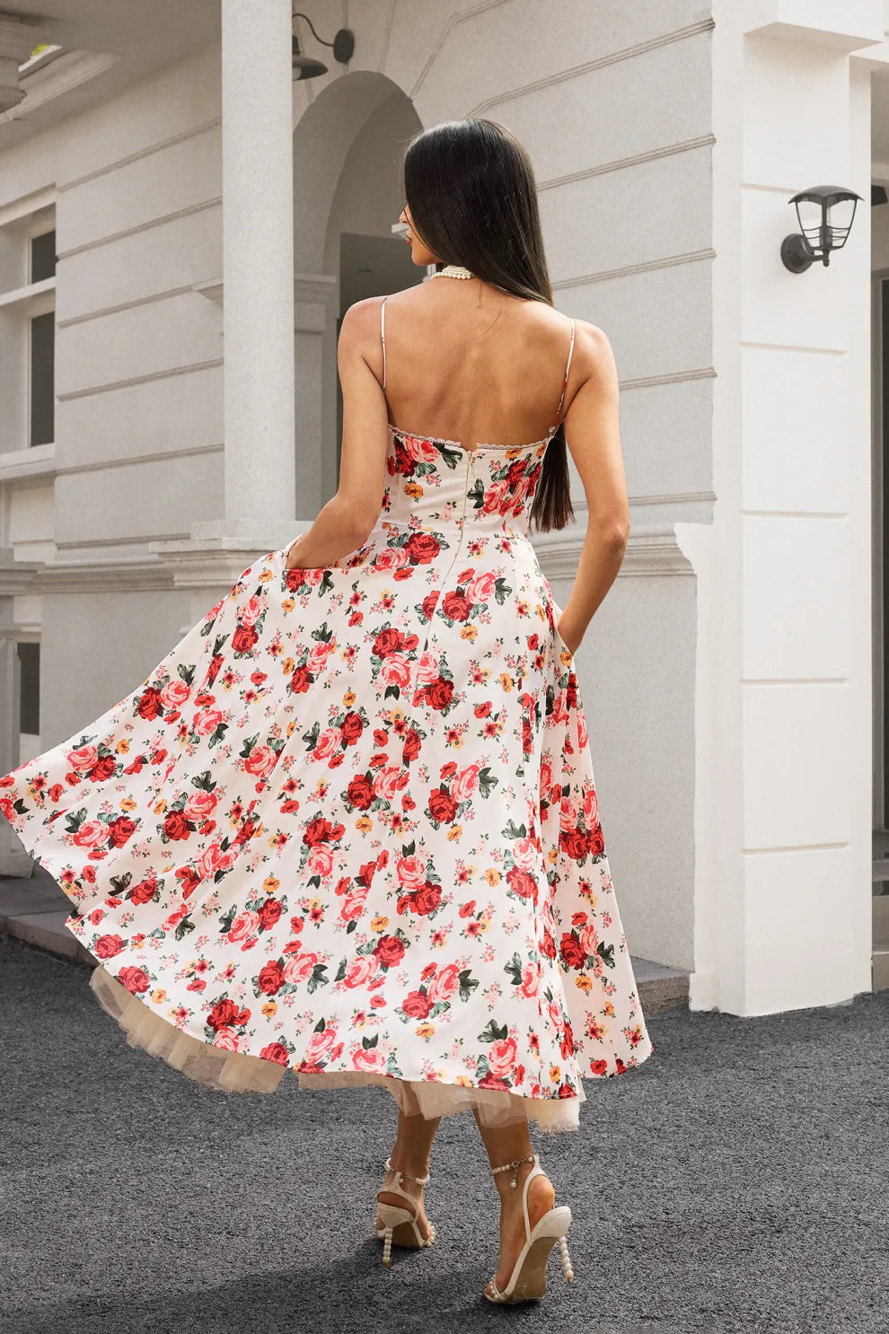 MELISSA – Güllü Romantik Midi Elbise