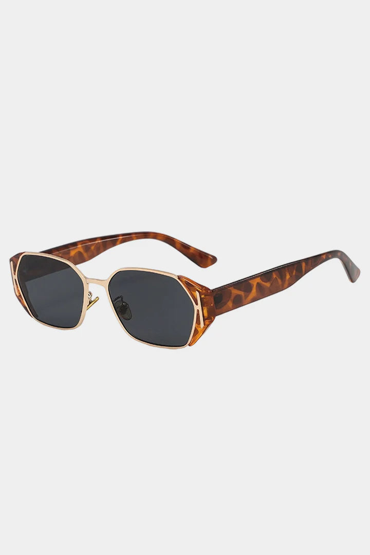 Sloane - Geometrik Metal Leopar Desenli Güneş Gözlüğü