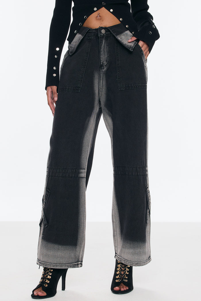 GRAVIX Yüksek Bel Oversize Jean Pantolon