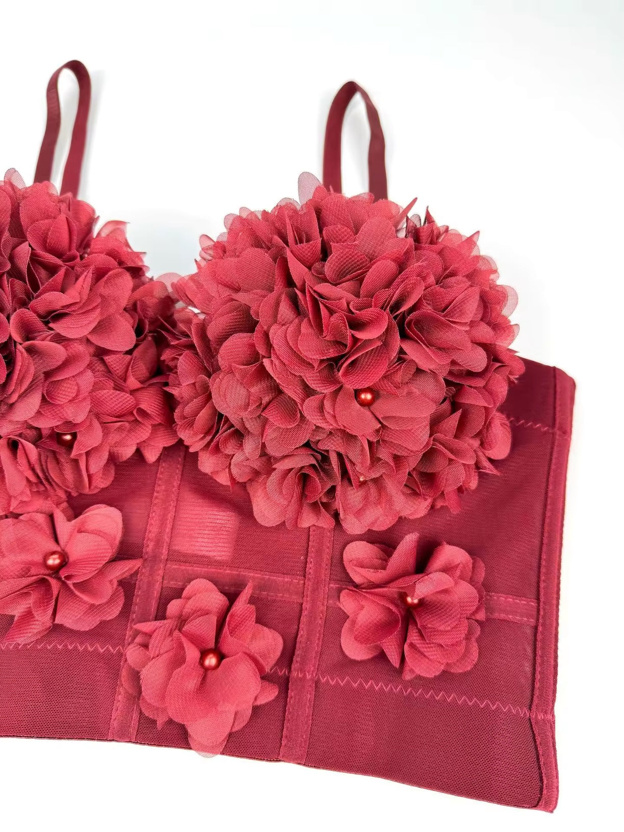 FLORELLE 3D Çiçek Detaylı Korse Büstiyer
