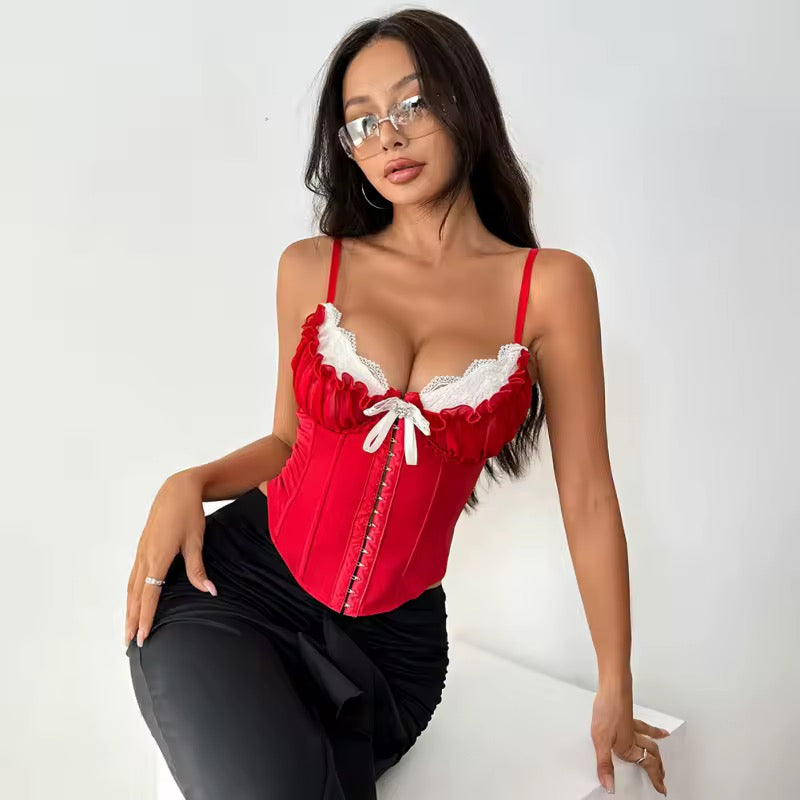 VELVRA Dantel Detaylı Korse Bluz