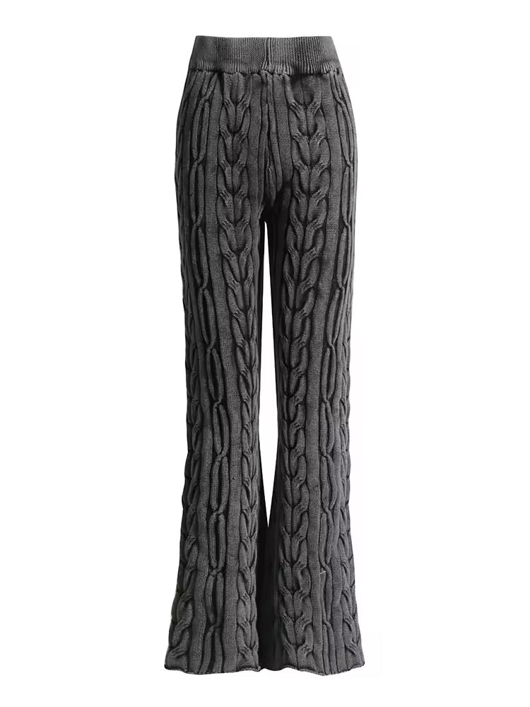 WEAVE Örgü Dokulu Triko Pantolon