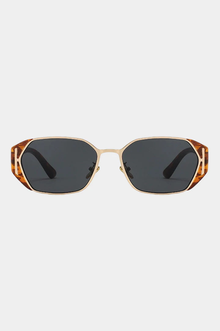 Sloane - Geometrik Metal Leopar Desenli Güneş Gözlüğü