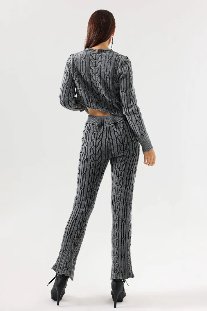 WEAVE Örgü Dokulu Triko Pantolon