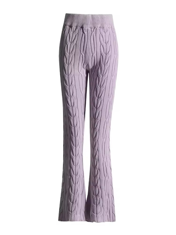 WEAVE Örgü Dokulu Triko Pantolon