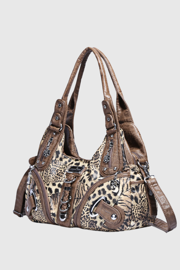 RIBELLE Leopar Desenli Tokalı Omuz Çantası