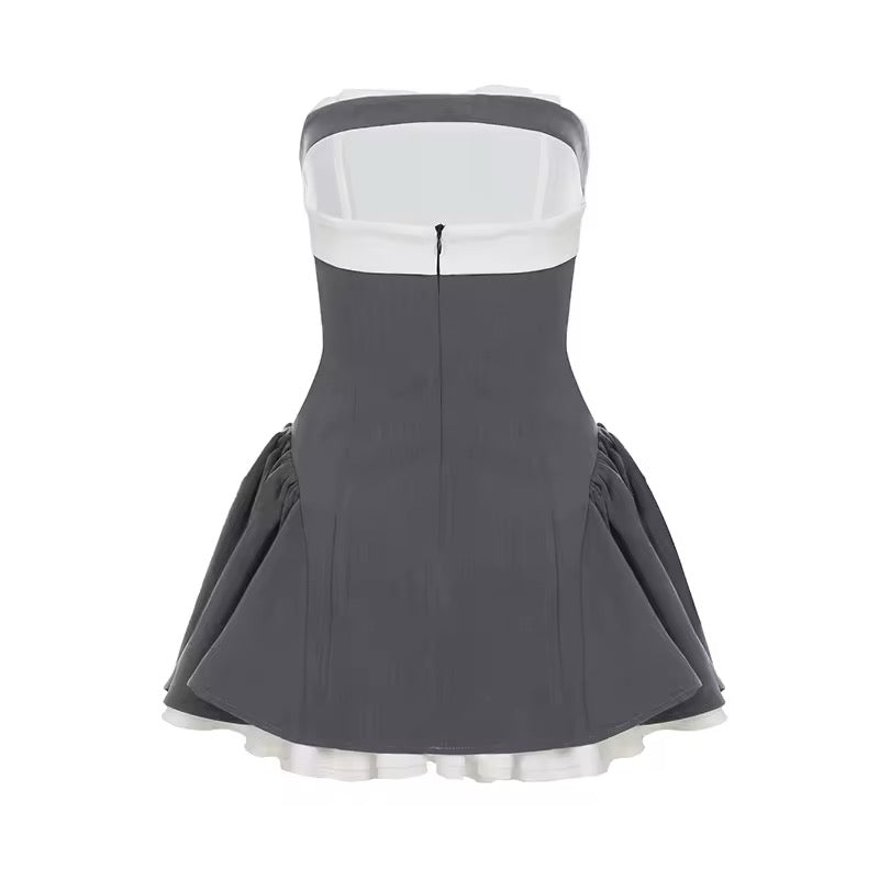 TWIRL Fiyonklu Straplez Mini Elbise