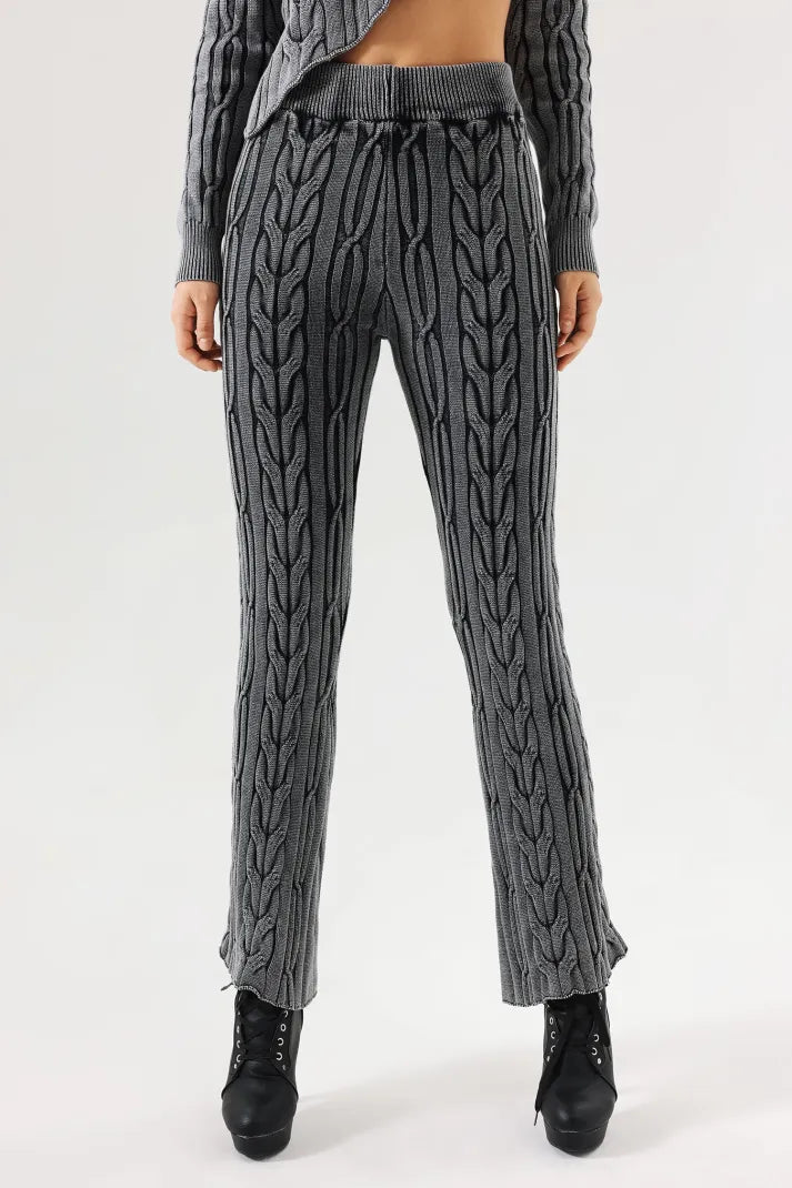 WEAVE Örgü Dokulu Triko Pantolon