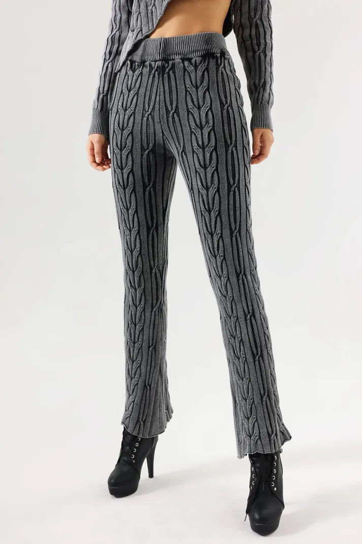 WEAVE Örgü Dokulu Triko Pantolon