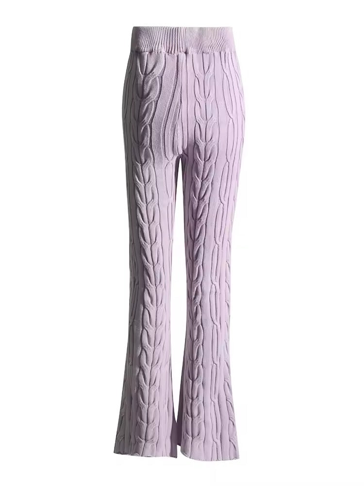 WEAVE Örgü Dokulu Triko Pantolon