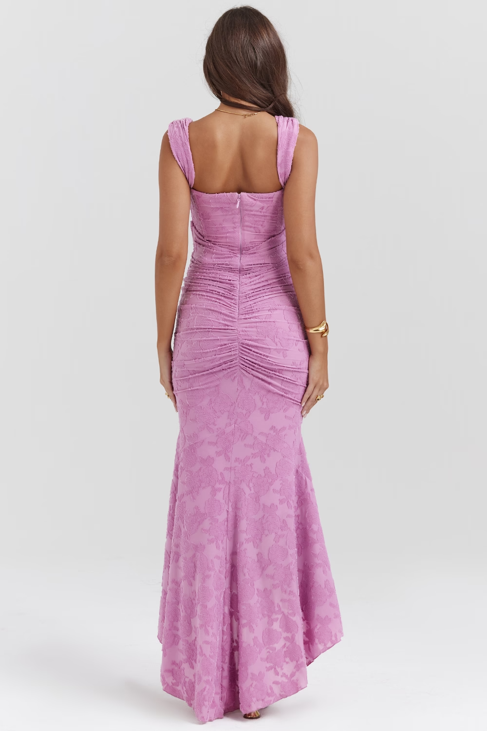 KATERİNA - Vintage  Pembe Çiçekli Elbise