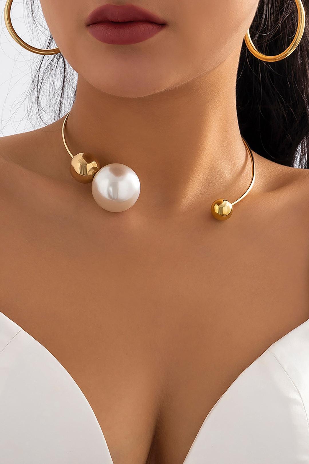 PEARL - Kolye Gümüş ve Altın