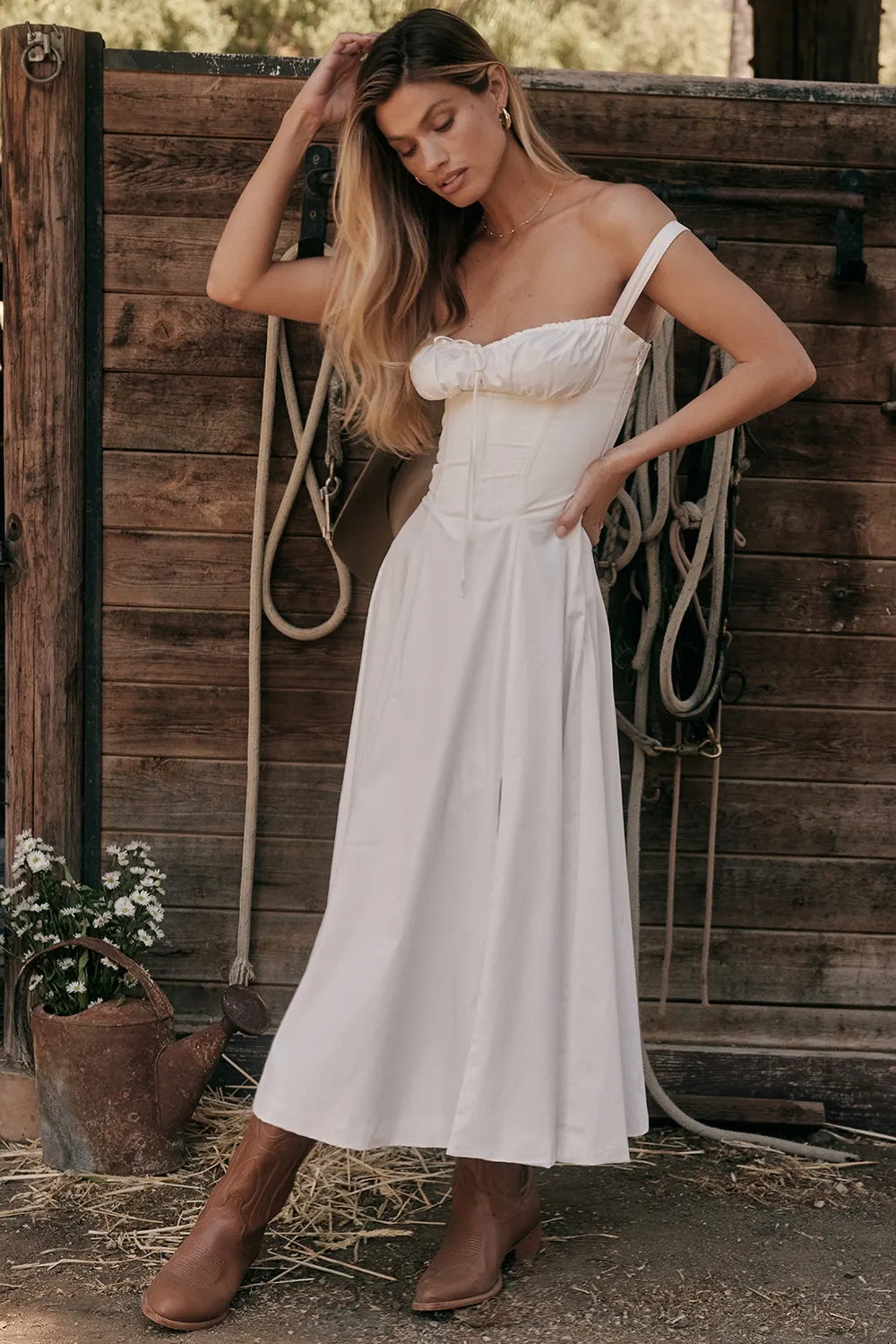 SOLÉA – Romantik Yaz Elbisesi Fildişi