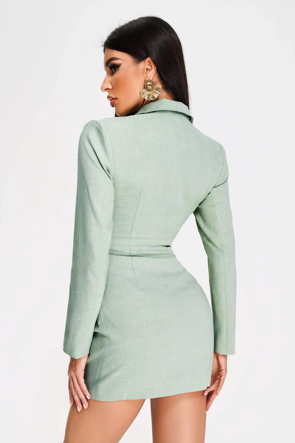 MINT GLOW – Kesik Tokalı Blazer Mini Etek Takım